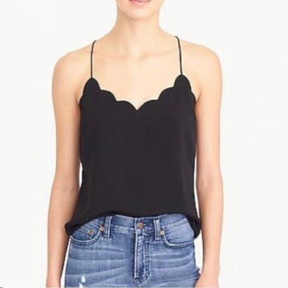 Jcrew Factory scalloped cami- black